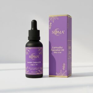 SOMA Lavender Essential Oil for Aromatherapy, Stress Relief, Hair Care, Skin Massage, 100% Pure and Steam Distilled, 30ml